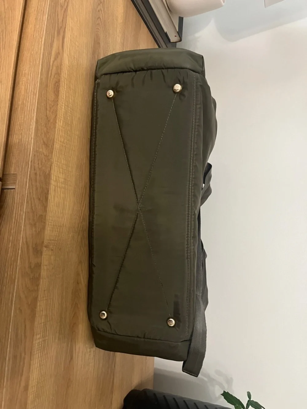 Skip Hop - Olive Green Quilted Baby Diaper Bag with Tan Accents - Picture 9 of 10